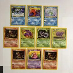 10x 1st Edition Fossil Set Lot Golduck Arbok Ekans Slowbro+WOTC Pokemon Cards NM - Image 1