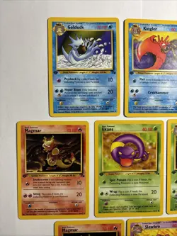 10x 1st Edition Fossil Set Lot Golduck Arbok Ekans Slowbro+WOTC Pokemon Cards NM - Image 2