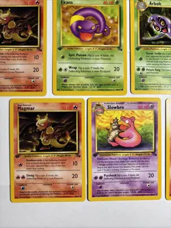 10x 1st Edition Fossil Set Lot Golduck Arbok Ekans Slowbro+WOTC Pokemon Cards NM - Image 3