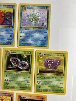 10x 1st Edition Fossil Set Lot Golduck Arbok Ekans Slowbro+WOTC Pokemon Cards NM - Image 5