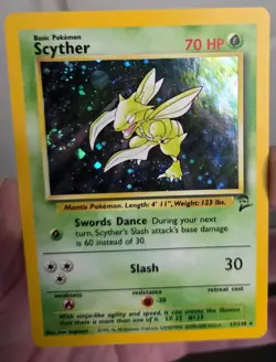 Pokemon Scyther Base Set 2 Holo Rare (Big Swirl) Unlimited Card NM Condition - Image 1