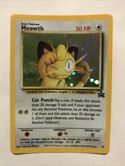 Pokemon Meowth Nintendo Black Star Promo 10 Holo Pokemon Card - Image 1