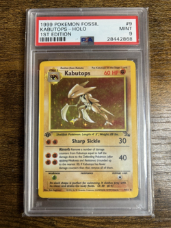 Pokemon TCG Kabutops Holo Rare Card 9/62 Fossil Unlimited 1999 1st Edition PSA 9 - Image 1