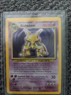 Pokemon Alakazam TCG Base Set Holo Card 1/102 Unlimited Holo Rare MINT - Image 1