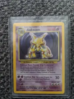 Pokemon Alakazam TCG Base Set Holo Card 1/102 Unlimited Holo Rare MINT - Image 2