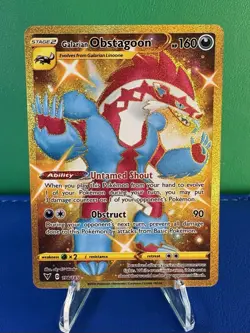 Pokemon TCG Galarian Obstagoon Vivid Voltage Holo Card 198/185 Secret Rare - NM - Image 1