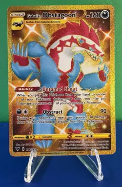 Pokemon TCG Galarian Obstagoon Vivid Voltage Holo Card 198/185 Secret Rare - NM - Image 2