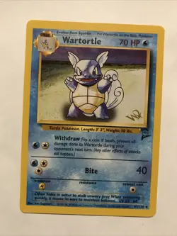 Wartortle Gold W Stamp Stamped Pokemon Card - WOTC Promo - Base 2 - 63/130 - Image 1