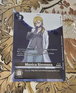 Digimon Card Game Box Promo Card Monica Simmons P-211 Foil Hackers Slumber - Image 1