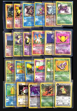 1st Edition Pokemon TCG Lot Fossil, Gym Heroes, Team Rocket 23 Cards - Image 1
