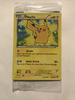 Pokemon Card Pikachu XY 42/146 Holo Movie Promo Factory Sealed Bonus Card - Image 1