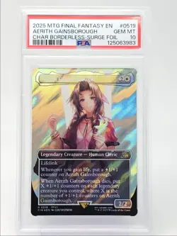 AERITH GAINSBOROUGH 2025 MAGIC MTG BORDERLESS SURGE FOIL C PSA 10 Q6095 - Image 1