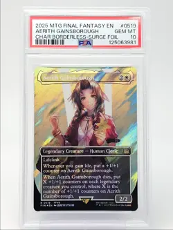 AERITH GAINSBOROUGH 2025 MAGIC MTG BORDERLESS SURGE FOIL B PSA 10 Q6095 - Image 1