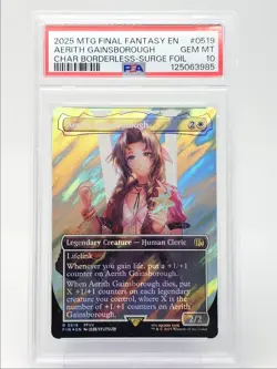 AERITH GAINSBOROUGH 2025 MAGIC MTG BORDERLESS SURGE FOIL A PSA 10 Q6095 - Image 1