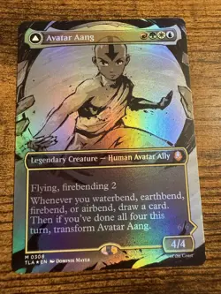 MTG Magic The Gathering Avatar Aang Master of Elements Showcase Borderless FOIL! - Image 1