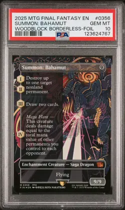 4767 Summon: Bahamut 2025 MTG Final Fantasy #0356 Woodblock Foil PSA 10 - Image 1