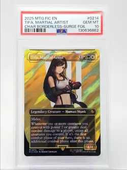 TIFA, MARTIAL ARTIST 2025 MAGIC MTG BORDERLESS SURGE FOIL PSA 10 Q6095 - Image 1