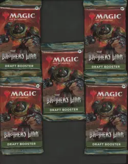 5x Magic the Gathering: The Brothers' War Draft Booster Sealed Packs Lot - Image 1