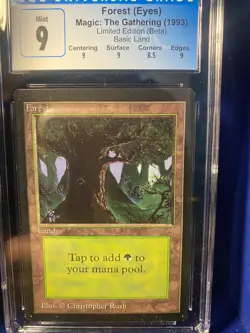 MTG BETA Forest (Eyes) CGC 9 MINT, with sub grades, 1993 - Image 3