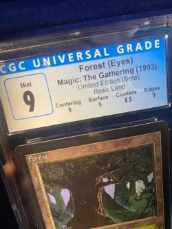 MTG BETA Forest (Eyes) CGC 9 MINT, with sub grades, 1993 - Image 5