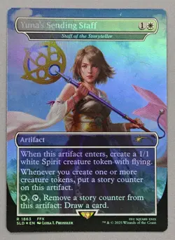 MTG x FINAL FANTASY SECRET LAIR - YUNA'S SENDING STAFF #1863 RAINBOW FOIL - Image 1