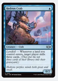 Hedron Crab | MTG TDC | EDH Commander Blue Mill Landfall Combo Staple | NEW NM+ - Image 1
