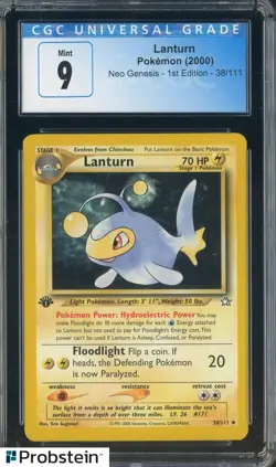 2000 Pokemon Neo Genesis 1st Edition #38/111 Lanturn CGC 9 MINT - Image 1