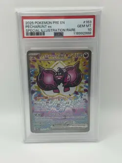 2025 Pokemon Prismatic Evolutions- Pecharunt Ex 163/131 SIR 🔥 PSA 10 🔥 Gem Mnt - Image 1