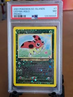 2001 Pokemon Southern Islands Ledyba Holo #7 - PSA 7 NEAR MINT - CLEAN! - Image 1