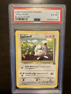 2000 Pokemon PROMO Jigglypuff Black Star #7 - PSA EX-MT 6 - Image 1