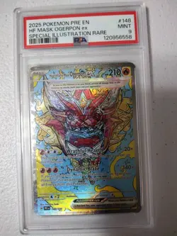 PSA 9 Mint Pokemon Prismatic Mask Ogerpon Ex Special Illustration Rare #148 SIR - Image 1