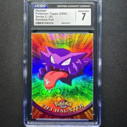 topps Pokemon TV Animation Series 2 Rainbow Holo Foil #93 Haunter CGC 7 - Image 1