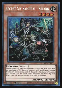 Secret Six Samurai - Kizaru - RA03-EN017 - Secret Rare - Yugioh - Image 1