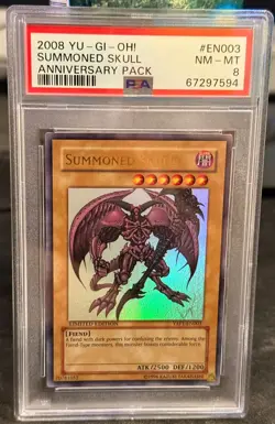2008 Yugioh Summoned Skull YAP1-EN003 Ultra Rare Anniversary Pack - PSA 8 NM-MT - Image 1
