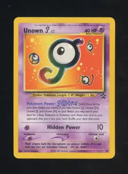 1999 Pokemon Wizards Black Star Promos Unown J #38 TCG Card Game - Image 1