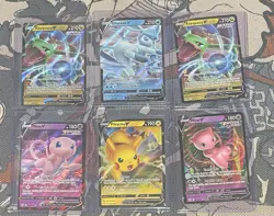 Pokemon TCG Mew V and Other V Ultra Rare Cards Near Mint Lot of 6 - Image 1