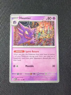 Haunter 093/165 English MEW EN 151 Pokemon Card - Tomokazu Komiya - NM - Image 1