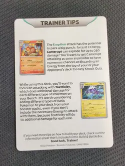 Pokemon Obsidian Flames Trainer Tips Insert Card Charizard - Image 2