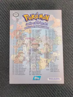 Checklist for Topps Pokemon Card TV Animated Edition Trading Card Blue Logo - Image 2