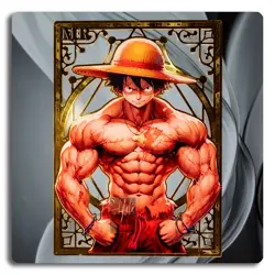 Monkey D. Luffy One Piece Waifu Gold Serial Premium Metal Card MR - #/100 Anime - Image 1