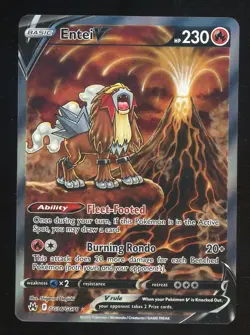 Pokemon TCG Entei v Holo Ultra Rare Card Crown Zenith Galarian Gallery GG36/GG70 - Image 1