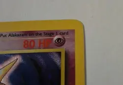 Pokemon Alakazam TCG Base Set Holo Card 1/102 Unlimited Holo Rare - Image 3