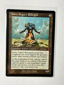 MTG Marvel Spider Man Card Karn Legacy reforged 9+9 Retro Frame - Image 1