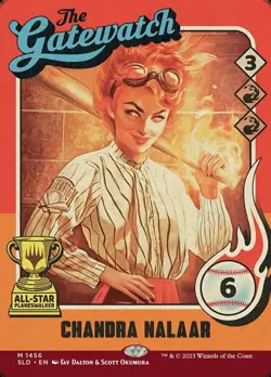 1x Chandra Nalaar ~~ Borderless (1456) - Foil NM-Mint, English Secret Lair MTG M - Image 1