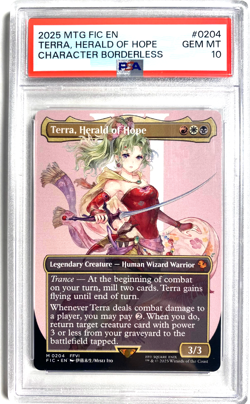 MTG FIC Final Fantasy - Terra, Herald of Hope - #0204 - Borderless - PSA 10 - Image 1