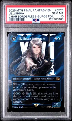 3163 Jill Shiva Dominant 2025 MTG Final Fantasy #0523 Surge Foil PSA 10 - Image 1