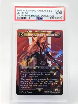 SEPHIROTH, FABLED SOLDIER 2025 MTG BORDERLESS SURGE FOIL MYTHIC B PSA 9 Q6095 - Image 1
