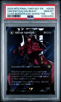 4856 Vincent Galian Beast 2025 MTG Final Fantasy #0528 Surge Foil PSA 10 - Image 1