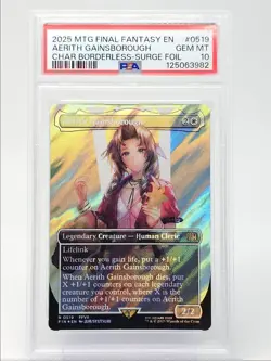 AERITH GAINSBOROUGH 2025 MAGIC MTG BORDERLESS SURGE FOIL E PSA 10 Q6095 - Image 1