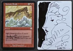 SKETCHED MtG Magic Rebecca Guay Mercadian Masques Artist Proof _ TECTONIC BREAK - Image 1